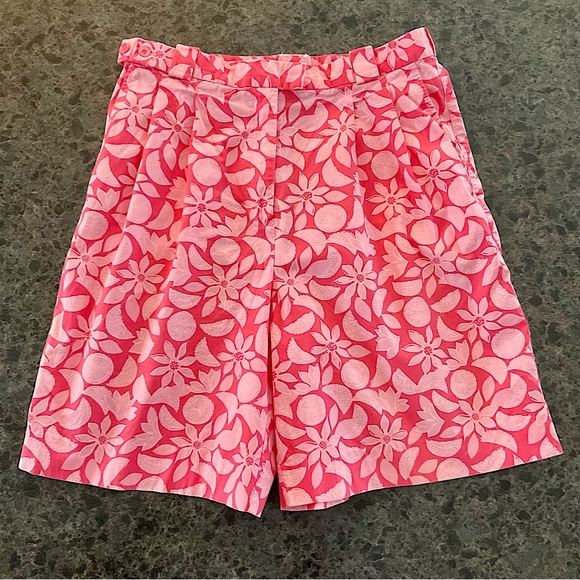 Vintage Lilly Pulitzer Bermuda High Rise Shorts, Fruit and Floral, Size 12 - Picture 2 of 8
